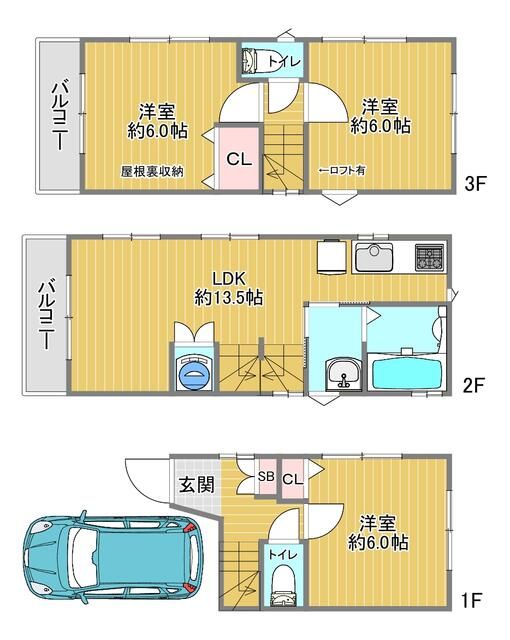 東京都渋谷区幡ヶ谷３丁目 間取り