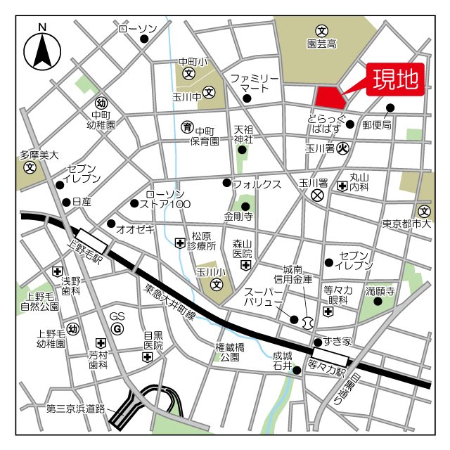 LIBR GRANT世田谷等々力 地図（共通）