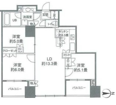カスタリアタワー品川シーサイド 間取り
