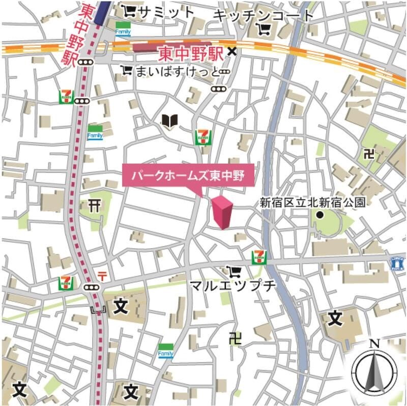 パークホームズ東中野 地図（共通）