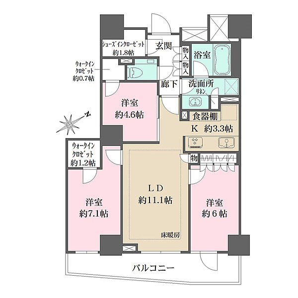 ザ・パークハウス三田ガーデン タワー棟 間取り