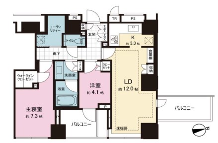クラッシィタワー新宿御苑 間取り