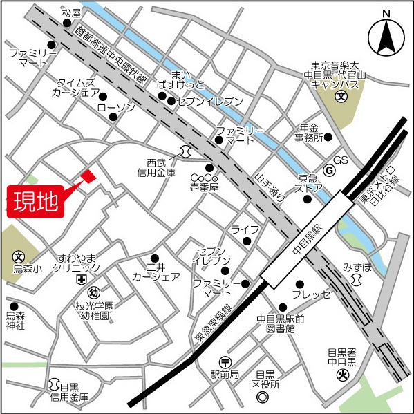 ウェルスクエア中目黒Ⅱ 地図（共通）