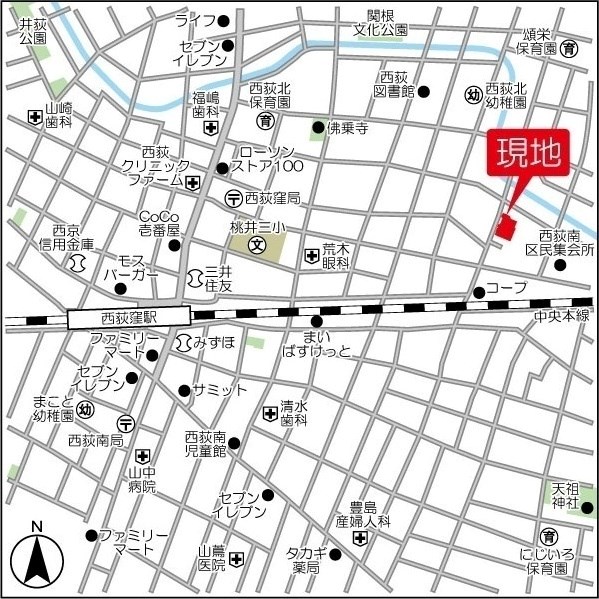 コンフォリア西荻北 地図（共通）