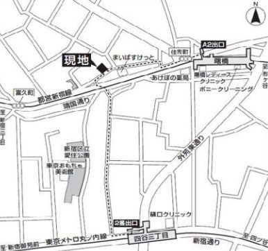 クラルテラセ新宿富久 地図（共通）