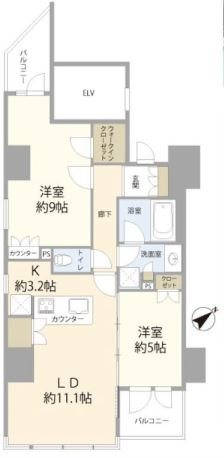 ブランズ市谷田町  間取り