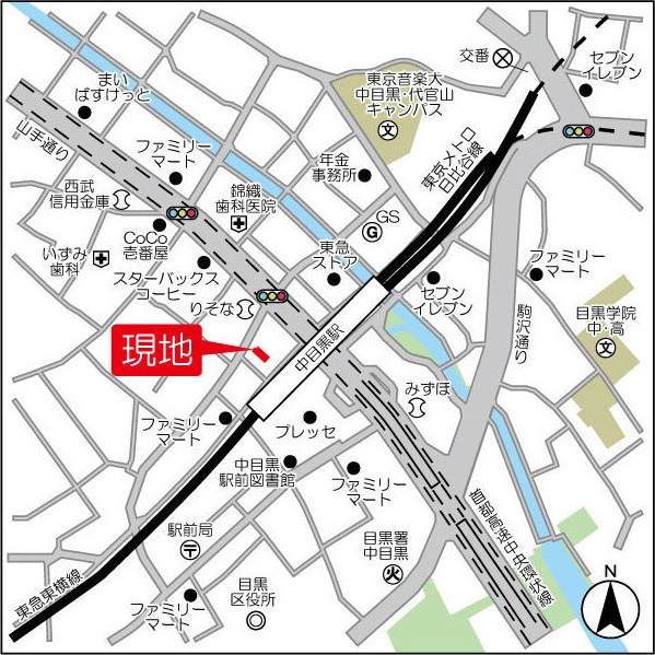 ウェルスクエア中目黒 地図（共通）