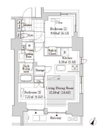 リブクオーレ神保町 間取り