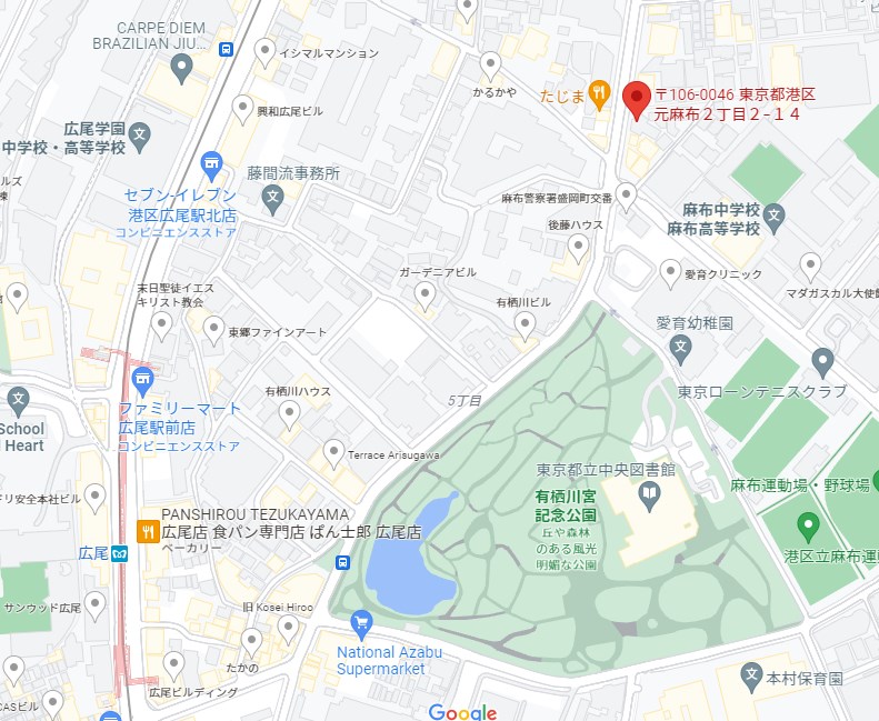 パークハビオ元麻布 地図（共通）