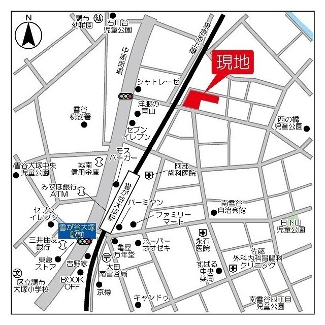 サンハイム雪が谷大塚 地図（共通）