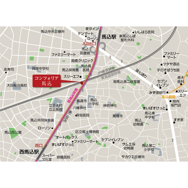 コンフォリア馬込 地図（共通）