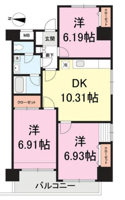 コスモリード池上 間取り
