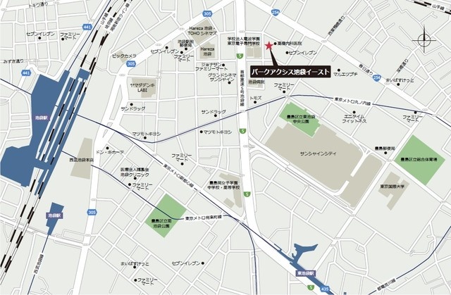 パークアクシス池袋イースト 地図（共通）
