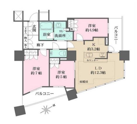 ザ・パークハウス西新宿タワー60 間取り