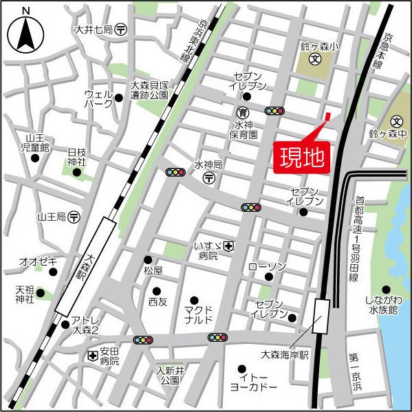 グランカーサ大森海岸 地図（共通）