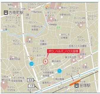 ボウ ベルズ ハウス笹塚 地図（共通）