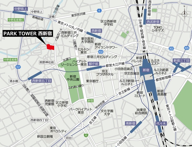 パークタワー西新宿 地図（共通）