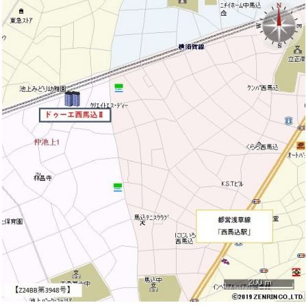 ドゥーエ西馬込Ⅱ 地図（共通）