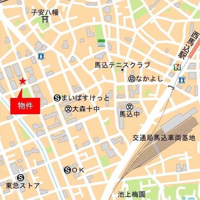 コスモリード西馬込 地図（共通）