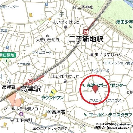 オープンブルーム二子 地図（共通）