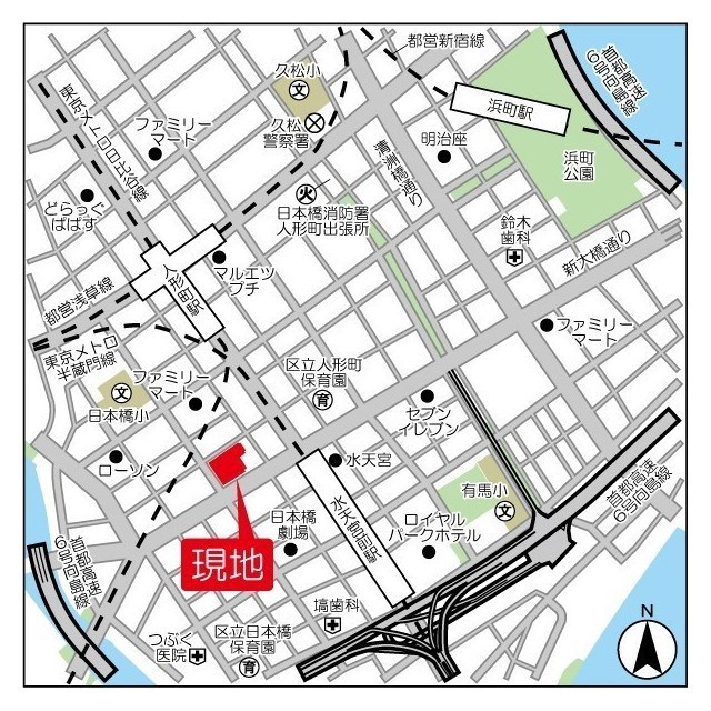 リガーレ日本橋人形町 地図（共通）