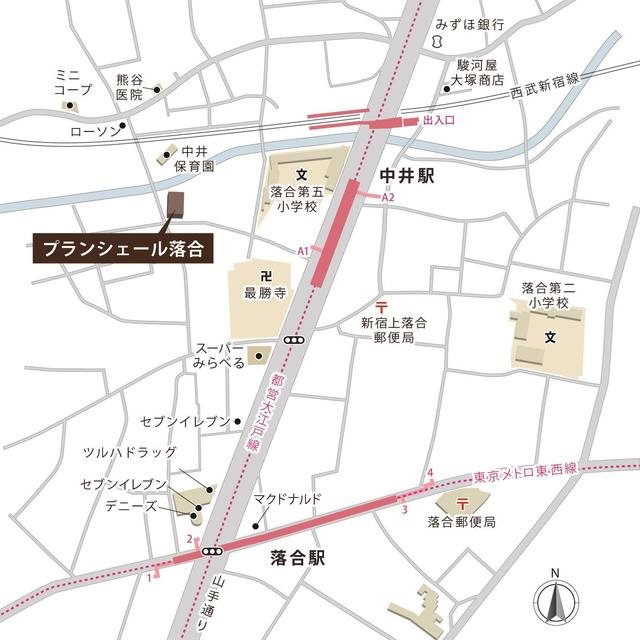 プランシェール落合 地図（共通）