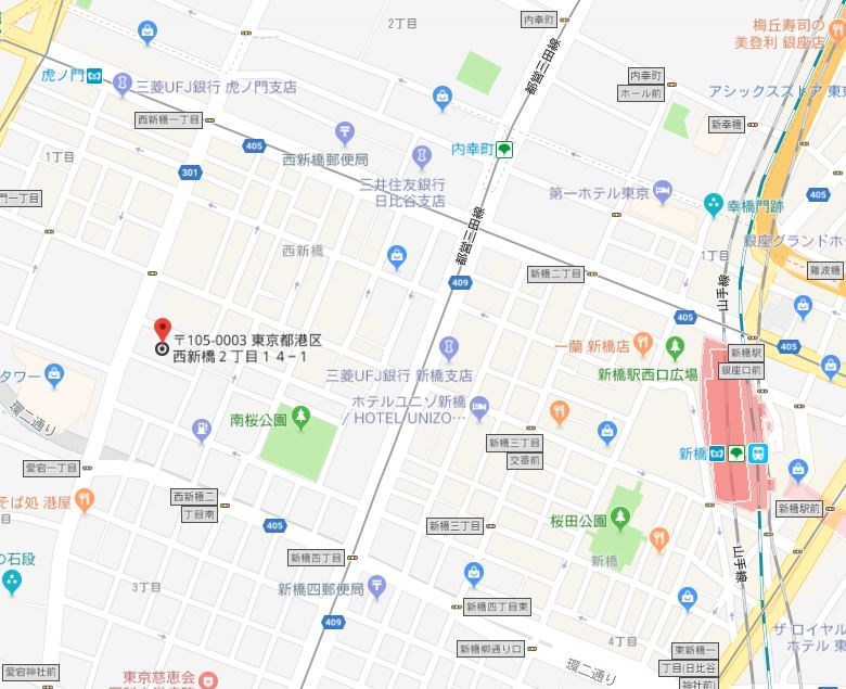 西新橋アルファレジデンス 地図（共通）