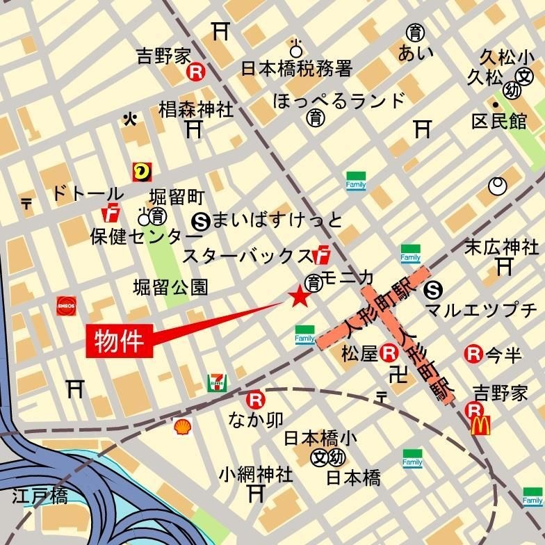 アイビーコート日本橋人形町 地図（共通）