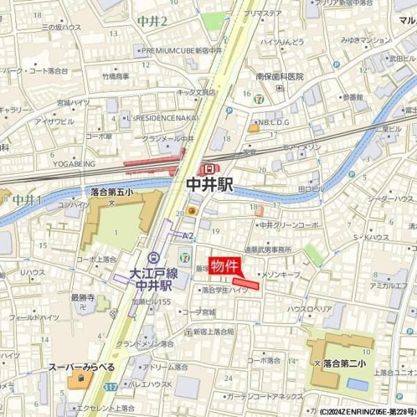 落合ミュージックハイム 地図（共通）
