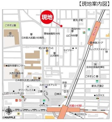 グランデール新丸子 地図（共通）
