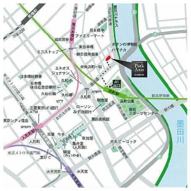 パークアクシス日本橋浜町 地図（共通）