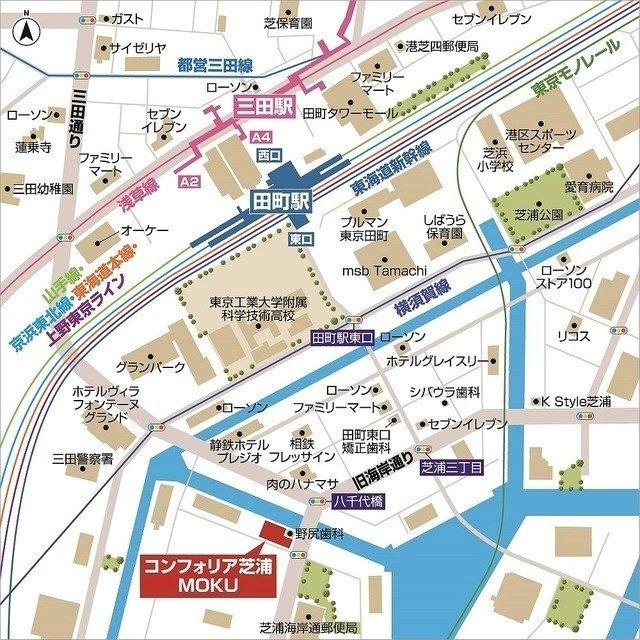 コンフォリア芝浦MOKU 地図（共通）
