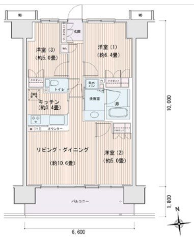 エスティメゾン豊洲レジデンスB棟  間取り