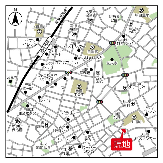アジュールテラス目黒祐天寺 地図（共通）