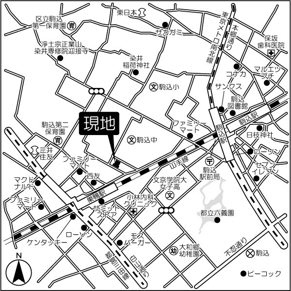 パークグレイス駒込 地図（共通）