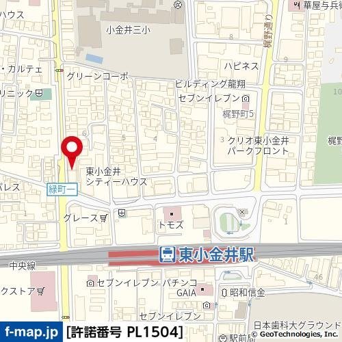 東京都小金井市梶野町５丁目 地図（共通）