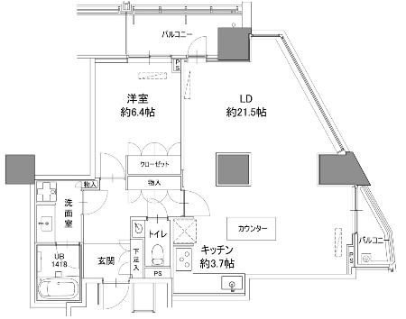 カスタリアタワー品川シーサイド 間取り