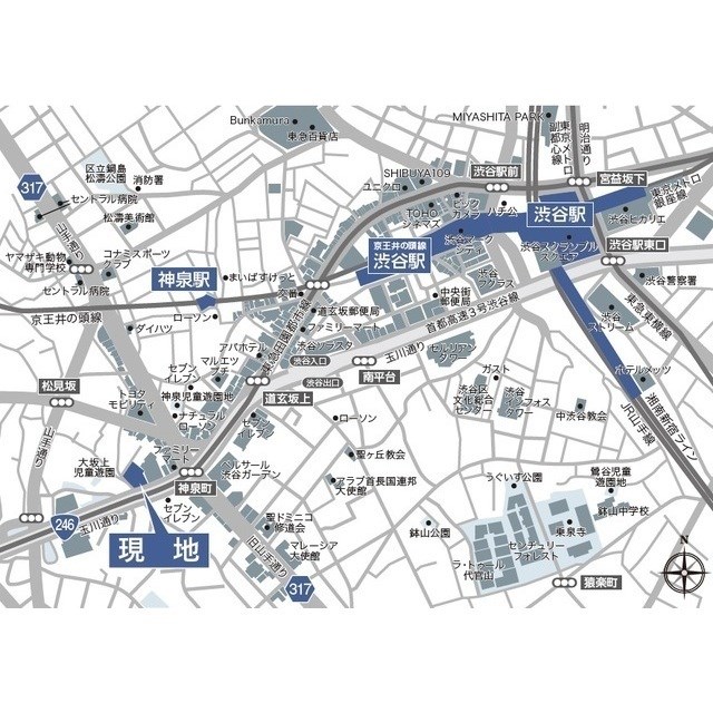 ルフォンプログレ渋谷ヒルトップ 地図（共通）