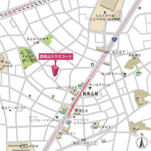 西馬込テラスコート 地図（共通）