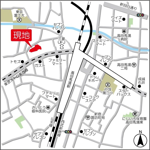 グランハイツ高田馬場  地図（共通）