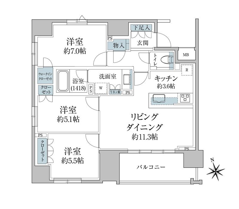 グランスイート八丁堀 間取り