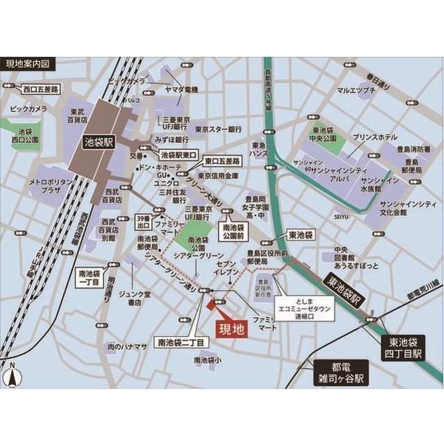 アウルコート南池袋 地図（共通）