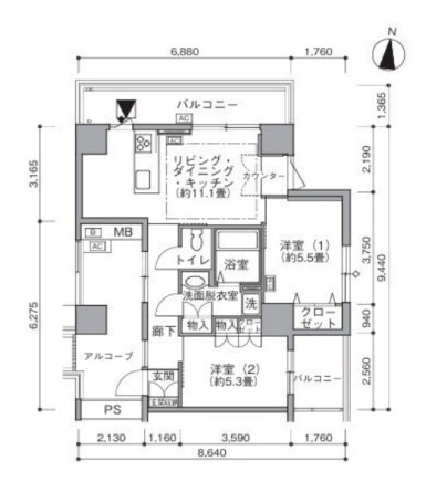 東雲キャナルコートCODAN19号棟 間取り