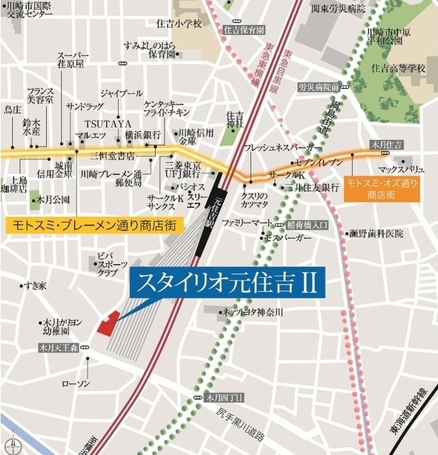 スタイリオ元住吉Ⅱ 地図（共通）