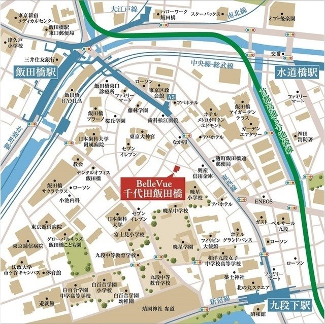 Belle Vue 千代田飯田橋 地図（共通）