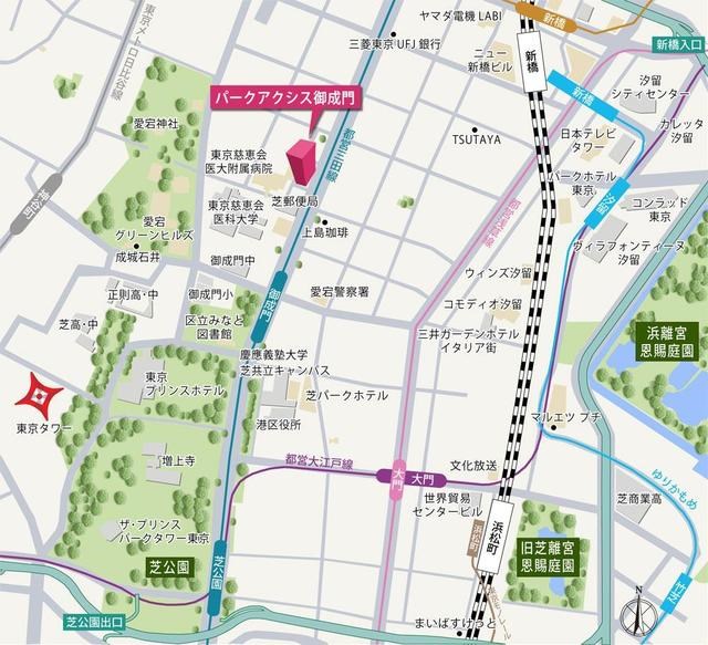 パークアクシス御成門 地図（共通）