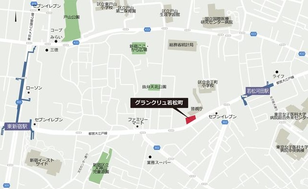グランクリュ若松町 地図（共通）