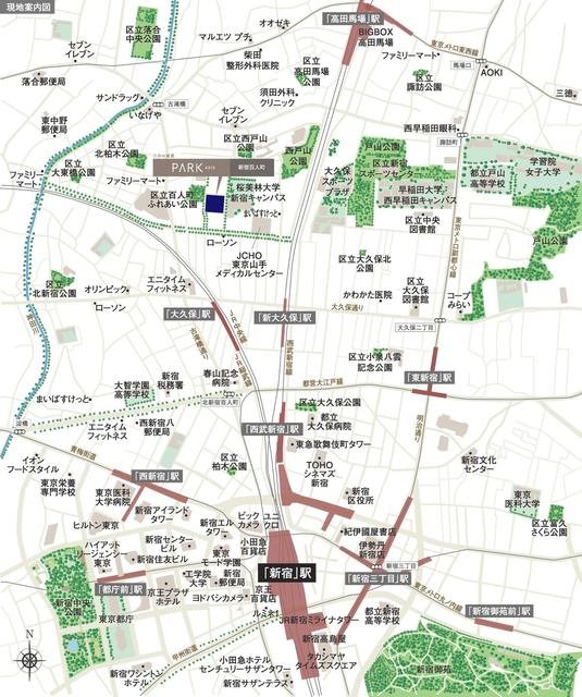 パークアクシス新宿百人町 地図（共通）