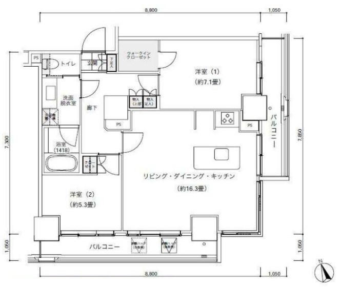 パークキューブ愛宕山タワー 間取り