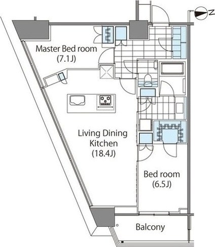 コンフォリア新宿イーストサイドタワー 間取り